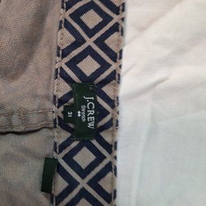 J. Crew Skinny pants blue diamond pattern size 31